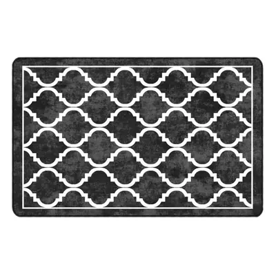 (black and dark grey, x cm) vidaXL Rug Washable Patchwork Anti Slip Home Floor Carpet Floor Area