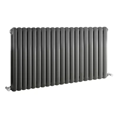 Horizontal Double Panel Radiator - 635mm x 1223mm - BTU - Anthracite