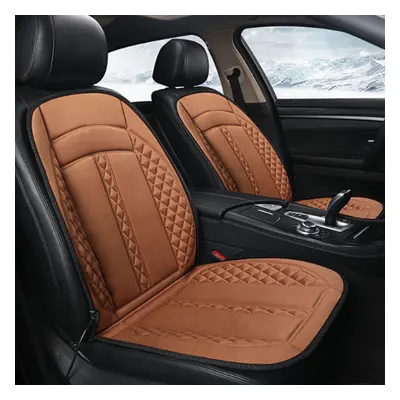 (Brown) 12V Car Seat Heater Thickening Heated Pad Cushion Winter Warmer Cover