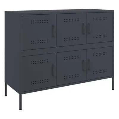 vidaXL Sideboard Cupboard Side Cabinet Highboard Anthracite Cold-rolled Steel