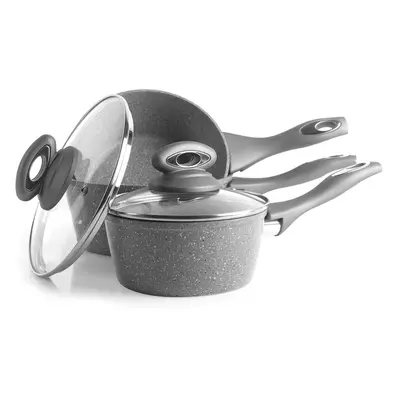 Salter BW02986G Marble Collection Forged Aluminium Non Stick Piece Saucepan Set, 16/18/20 cm, Gr