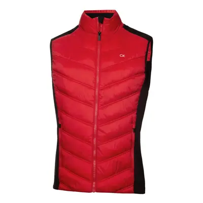 (L, Red) Calvin Klein Mens Frontera Moisture Wicking Full Zip Hybrid Golf Gilet