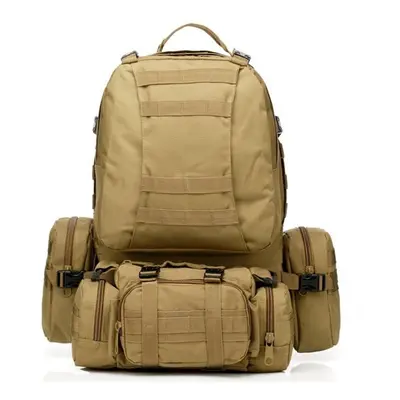 (Mud color) 50L 600D Military Nylon Outdoor Sports Rucksack Backpack Camping Hiking Camouflage S