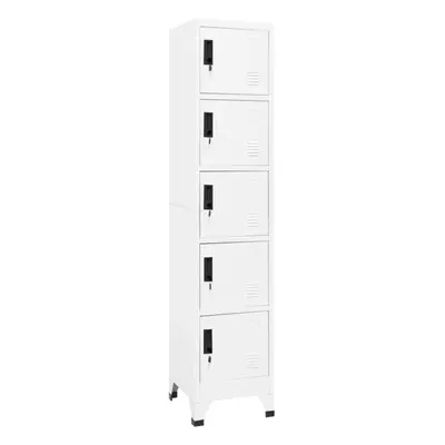 vidaXL Locker Cabinet White cm Steel Storage Home Office Cabinet Furniture