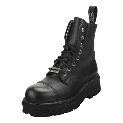 New Rock Military Stylish Boots Unisex Classic Boots in Black - UK