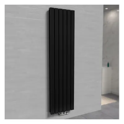 Nes Home X mm Vertical Flat Panel Black Designer Radiator