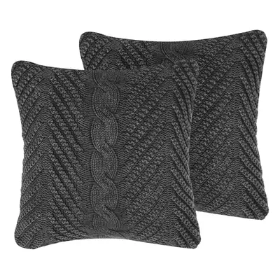 Set of Cushions Solid KONNI Cotton x cm Grey