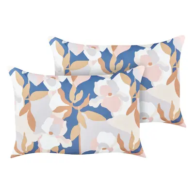 Set of Outdoor Cushions Floral Pattern VEREZZI x cm Multicolour