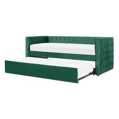 Trundle Bed GASSIN x cm (EU Single) Velvet Emerald Green