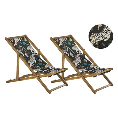 Sun Lounger Wood Light Brown ANZIO