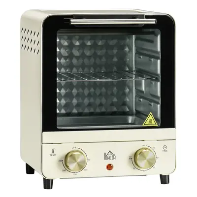 HOMCOM Mini Oven Toaster Oven with Baking Tray Wire Rack Crumb Tray