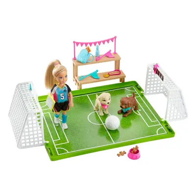 Barbie Chelsea Football Playset, with Chelsea doll and puppy friends