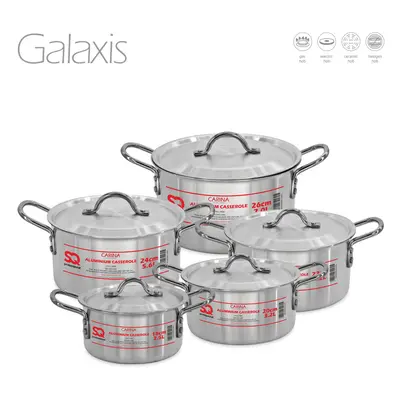 SQ Professional Carina 5pc Aluminium Casserole Set