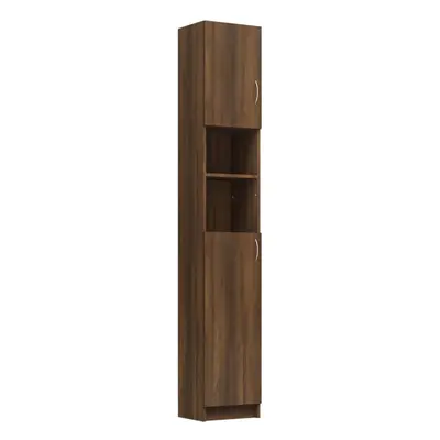 (brown oak) vidaXL Bathroom Cabinet Cupboard Storage Rack Washer Shelf Engineered Wood