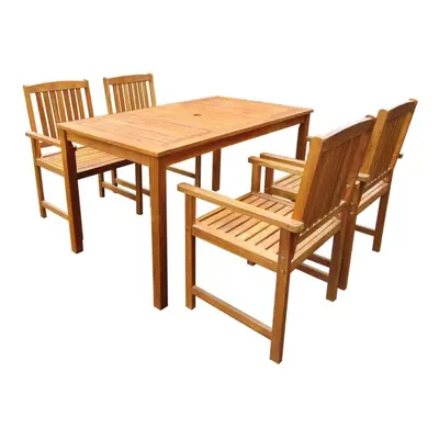 vidaXL Outdoor Table and Chair Set Five Piece Furniture Solid Acacia Wood Brown