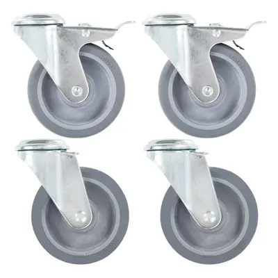 (8 pcs) vidaXL Bolt Hole Swivel Casters Moving Wheel Trolley Caster Furniture Caster