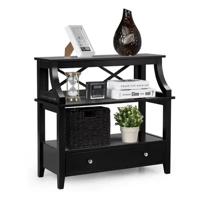 Console Table Modern Entryway Table Wood Sofa Side Table Black