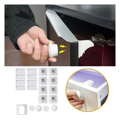 16pcs Locks+4 Keys Magnetic Child Lock For Cabinet Drawer Door Children Baby Safety Protection H