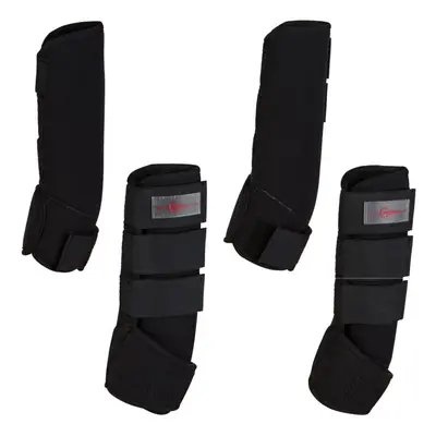 Kerbl Four Piece Horse Boots Wear Set Leg Protection Wrap Black Pony