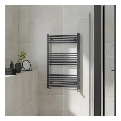 (Straight, 1000x600mm) Warmehaus Heated Towel Rail Anthracite Bathroom Ladder Style Radiator Gre