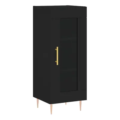 (black) vidaXL Sideboard Storage Cabinet Cupboard Side Cabinet Black Engineered Wood