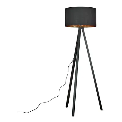 Barbro Tripod Drum Black Floor Lamp