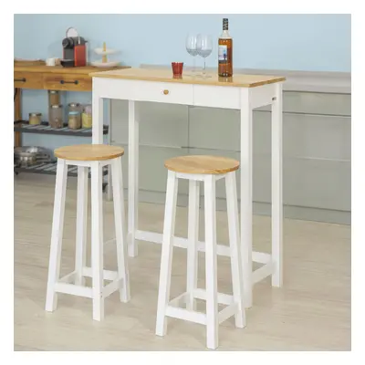 SoBuyÂ® FWT50-WN, Pieces Bar Set--1 Bar Table and Stools, Kitchen Breakfast Bar Set Dining Set