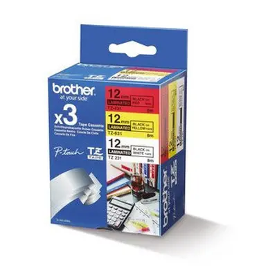 Brother TZE-31M3 P-Touch Ribbon, 12mm x 8m, Pack qty