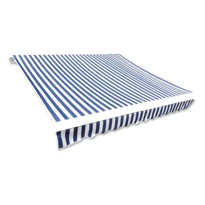 vidaXL Awning Top Sunshade Canvas Blue and White 500x300 cm Awning Canvas