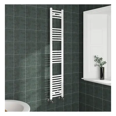 (1600x300mm, White) NRG Curved Central Heating Towel Rail Bathroom Heated Rad Radiators Ladder W