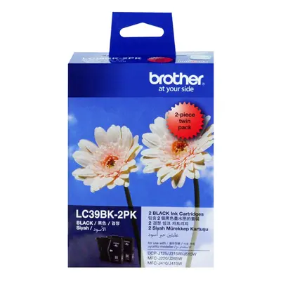 GENUINE Brother LC39BK2PK Black Twin Value Pack Ink Cartridge LC39BK-2PK