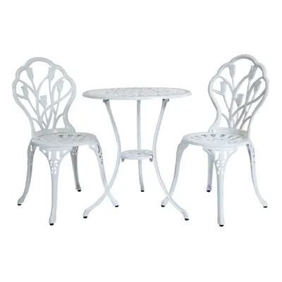 Charles Bentley Piece Tulip Cast Aluminium Patio Bistro Set Table & Chairs