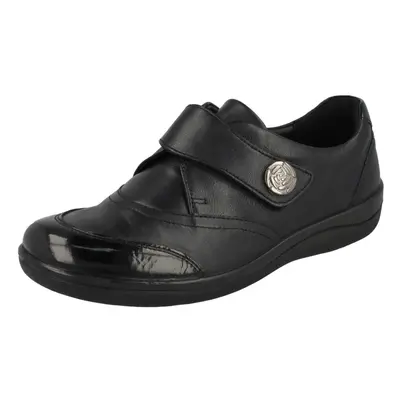 (UK 5, Black) Ladies Padders Flat Shoes Gaby - E Fit