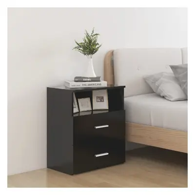 vidaXL Bed Cabinet Black Bedside Side Table Storage Cabinet Nightstand Set