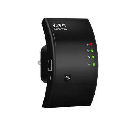 (Black) 300Mbps Wireless Wifi Repeater Wifi Signal Amplifier Extender Long Range Repeater Wi-fi 