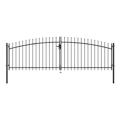 vidaXL Double Door Fence Gate with Spear Top 400x150 cm