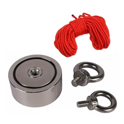 Double Side 60mm 250KG Neodymium Recovery Magnet with 10m Rope Salvage Tool Strong Fishing Kits