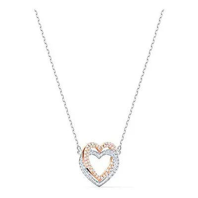 Swarovski Infinity necklace, Heart, White, Mixed metal finish