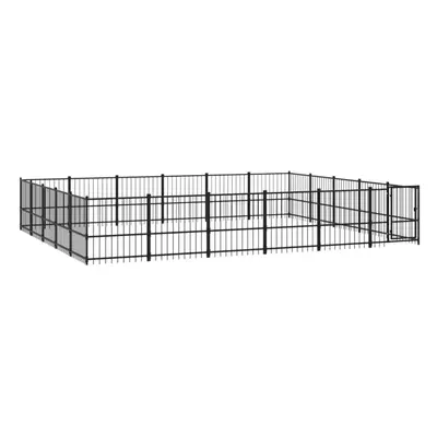 (582 x x cm) vidaXL Outdoor Dog Kennel Steel Dog Crate Pet Cage Puppy Enclosure Multi Sizes