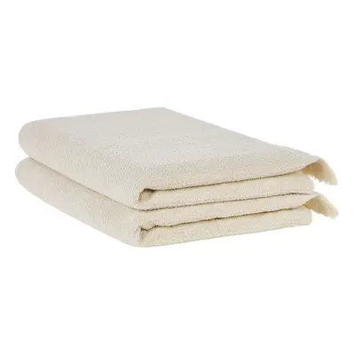 Set of Cotton Terry Towels Beige ATIU