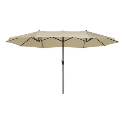 Double Canopy Garden Parasol 2.7 x 4.6 m Beige SIBILLA