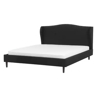 Bed COLMAR x cm (EU Super King) Fabric Black