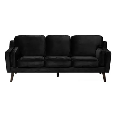 3 Seater Velvet Sofa Black LOKKA