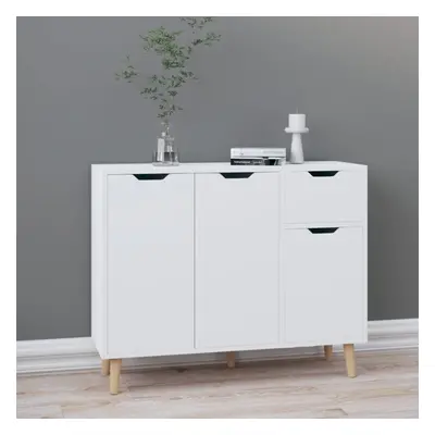 vidaXL Sideboard High Gloss White Engineered Wood Cupboard Storage Cabinet