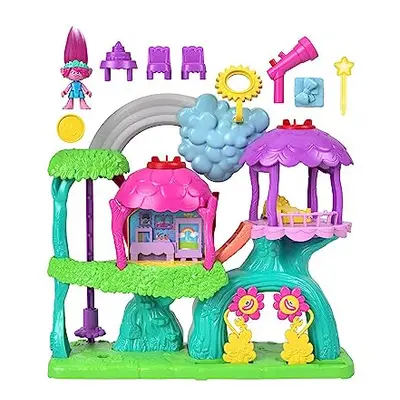 Imaginext DreamWorks Trolls Musical Toy Playset, Lights and Sounds Rainbow Treehouse with Poppy 