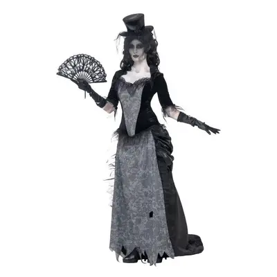 Smiffy's Adult Women's Ghost Town Black Widow Costume, Top, Skirt And Hat