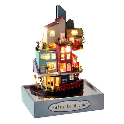 Cloud Town DIY House Cloud House Candy Color Town Art House Creative Gift With Dust Cover