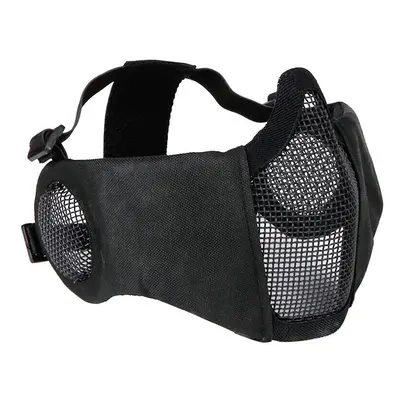 (Black) Outdoor CS Game Steel Wire Face Mask Breathable Protection Half Mask Outdoor Hunting Tac