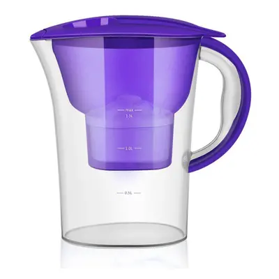 (Purple) 2.5L Transparent Water Pitcher Household Filter Bottle Kettle Activated Carbon Purifier