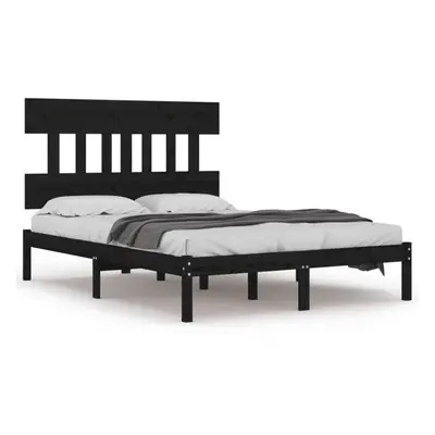 (black, x cm) vidaXL Solid Wood Bed Frame Home Indoor Bedroom Bedstead Multi Colours/Sizes